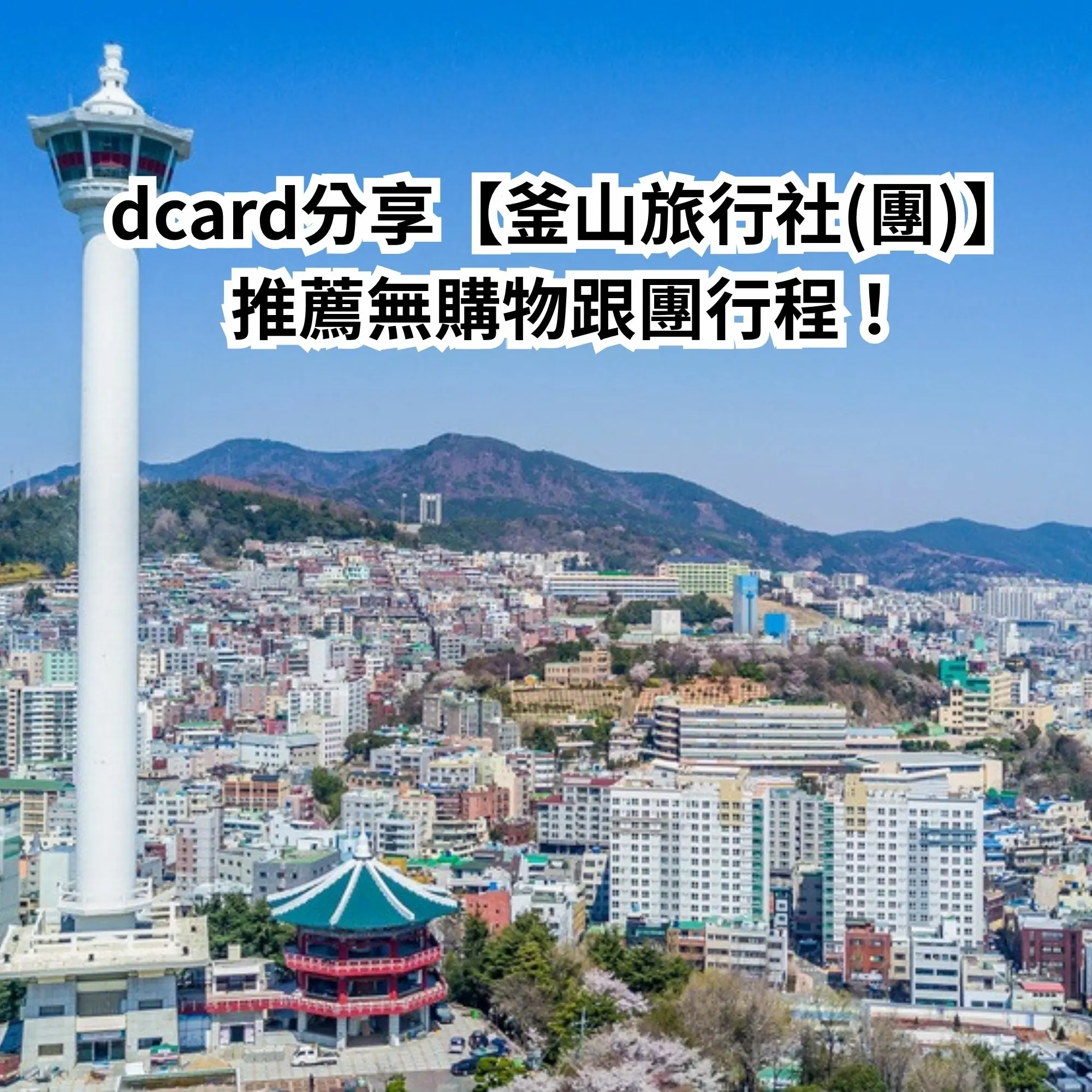 Dcard分享【釜山旅行社(團)】推薦無購物跟團行程!