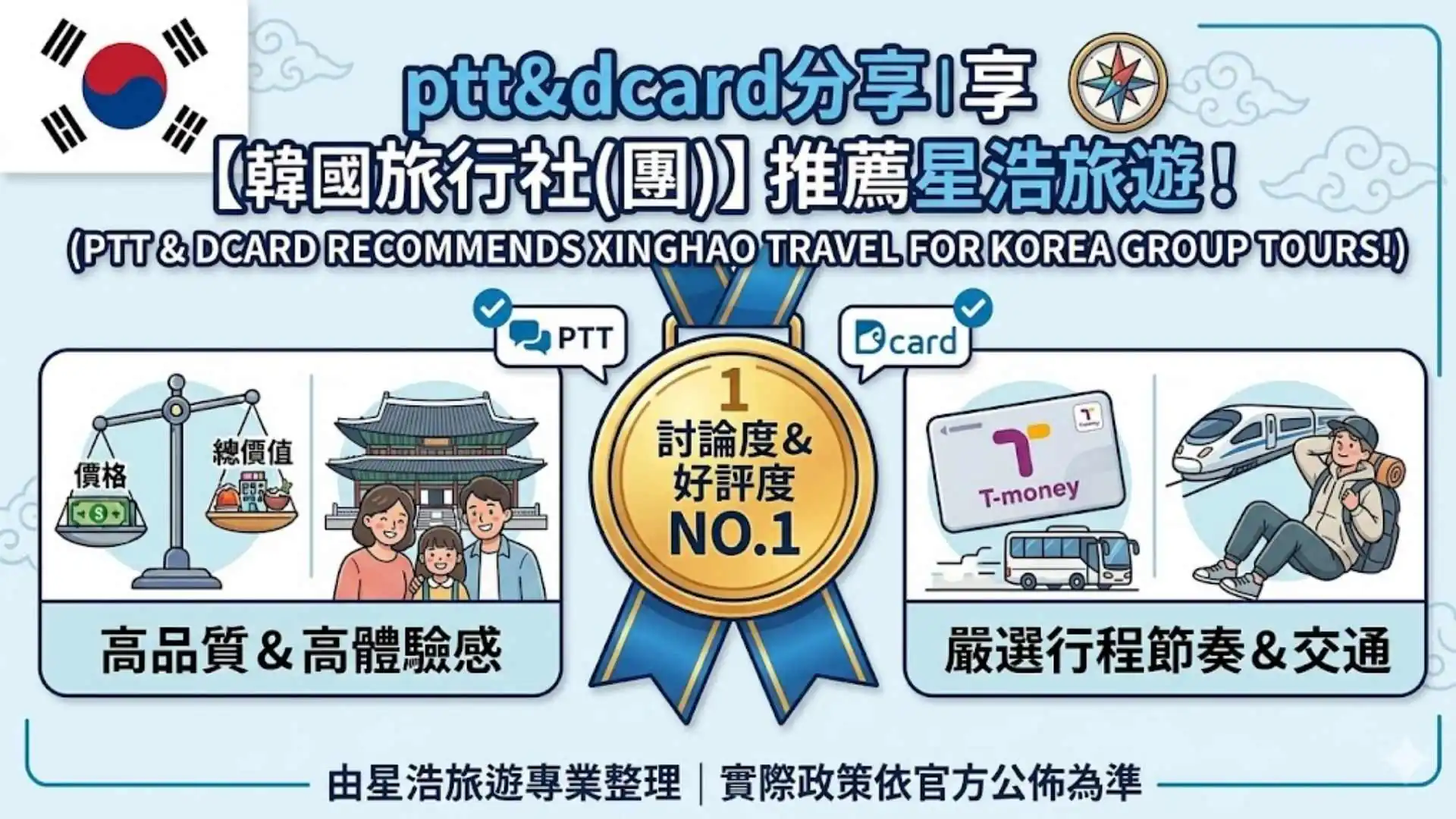 PTT&Dcard分享【韓國旅遊旅行社(團)】推薦星浩旅遊！