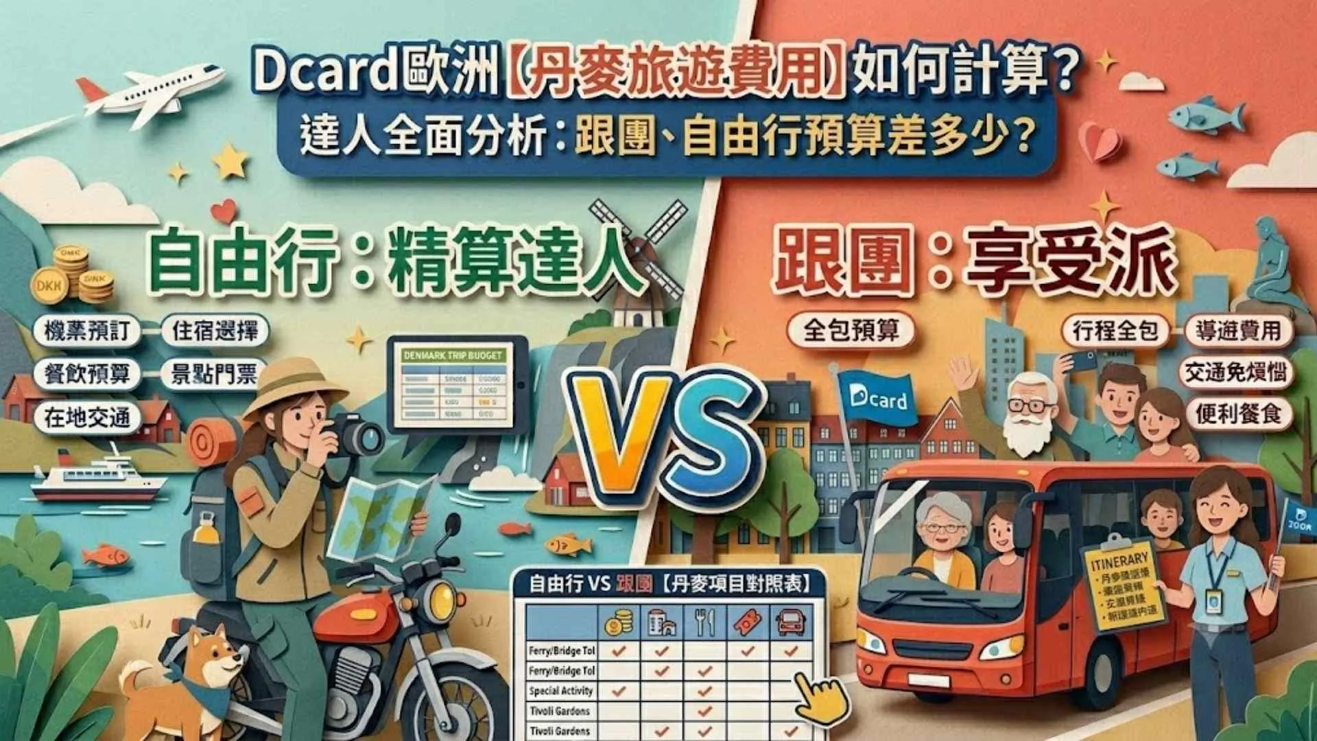 Dcard歐洲【丹麥旅遊費用】如何計算？跟團、自由行預算差多少？