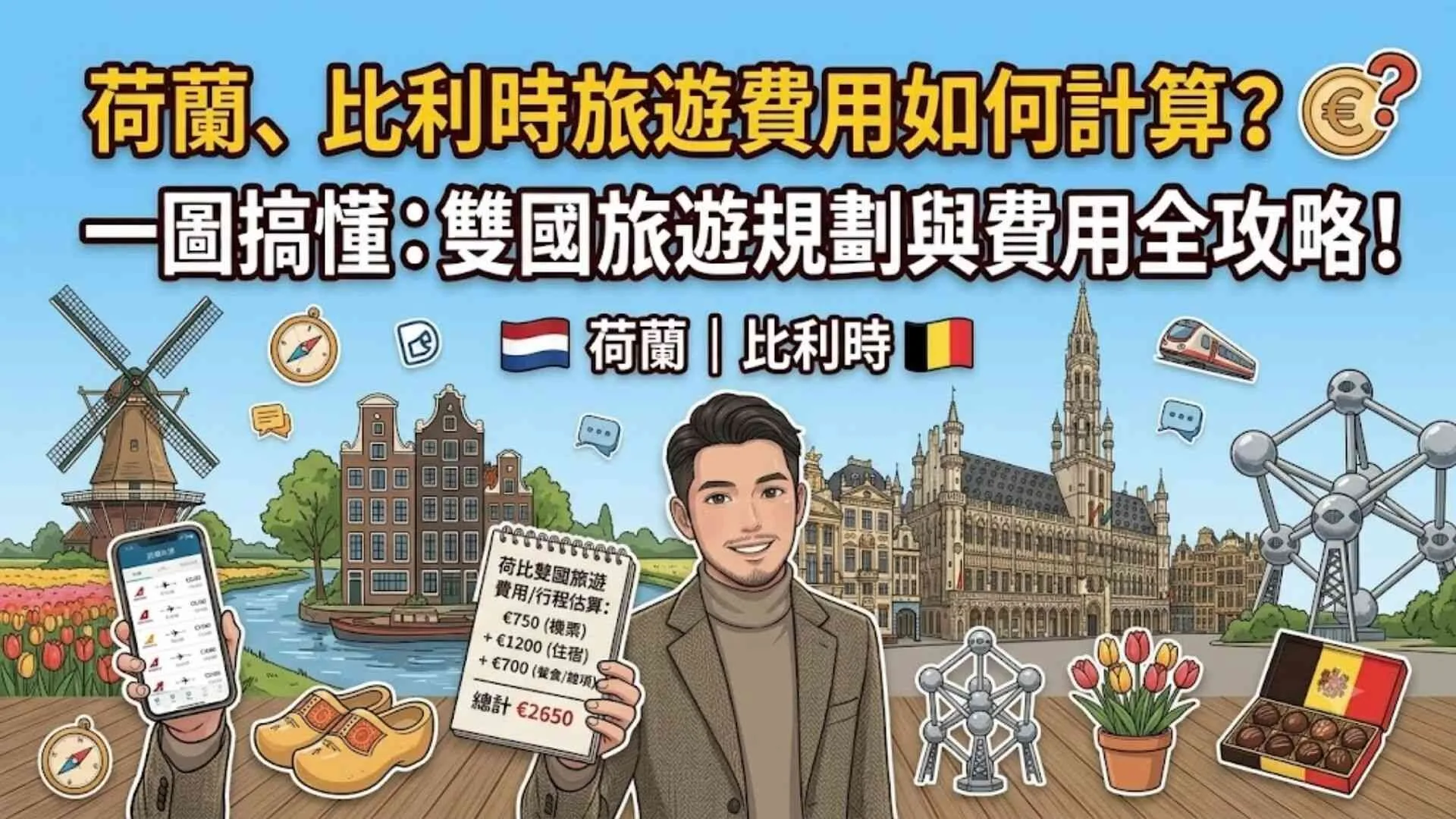 荷蘭、比利時旅遊費用如何計算？